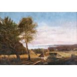 Johannes Boesen (Kopenhagen 1847 - Hellerup 1916) Blick über eine Bucht Öl/Lw., 45 x 63,5 cm, r.