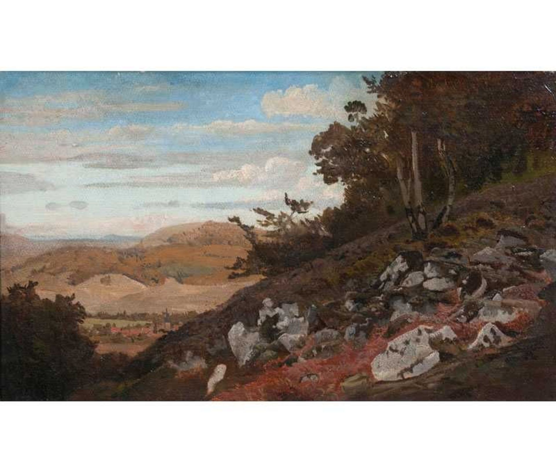 Valentin Ruths (Hamburg 1825 - Hamburg 1905) Blick ins Tal Öl/Lw./Holz, 31, x 52 cm, r. u. bez. '