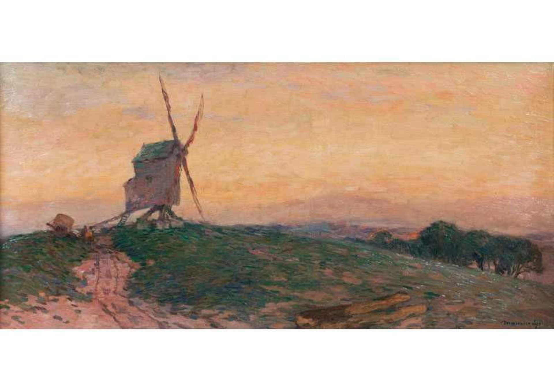Maurice Sys (Gent 1880 - Gent 1972) Landschaft mit Mühle Öl/Lw., 40,5 x 80 cm, r. u. sign. Maurice