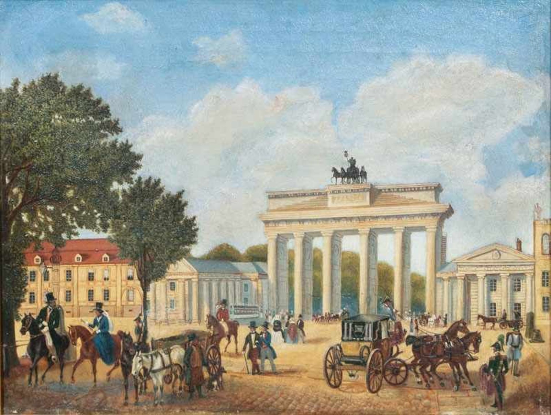 Johann Wilhelm Brücke (Stralsund 1800 - Berlin 1874), zugeschr. Brandenburger Tor Vor 1860, Öl/