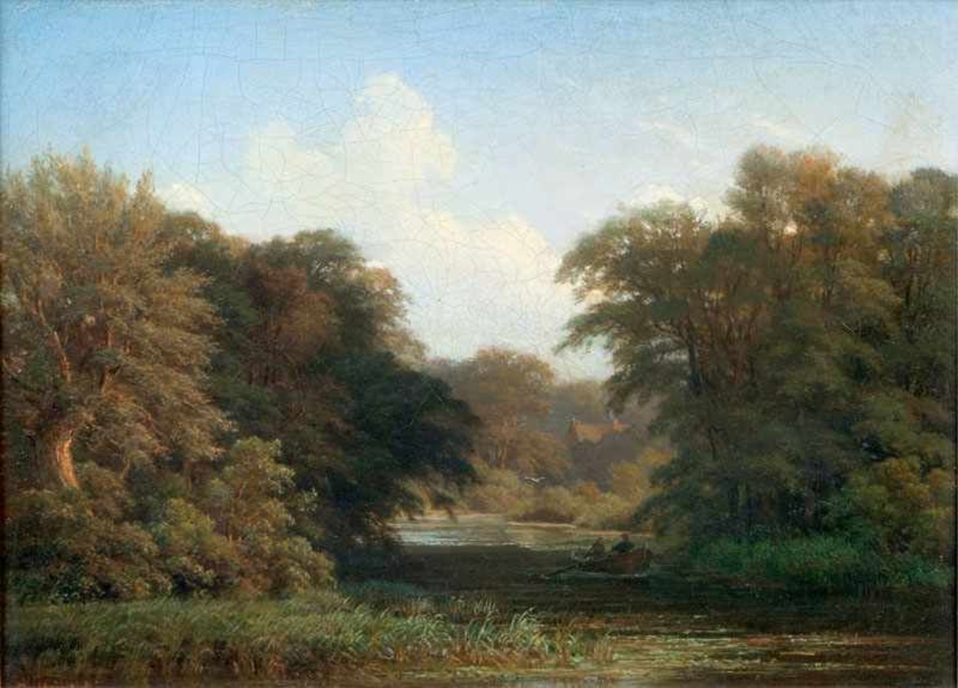 Johann Georg Haeselich (Hamburg 1806 - Hamburg 1894) Ruderer auf der Alster Öl/Lw., 30,5 x 42 cm, l.