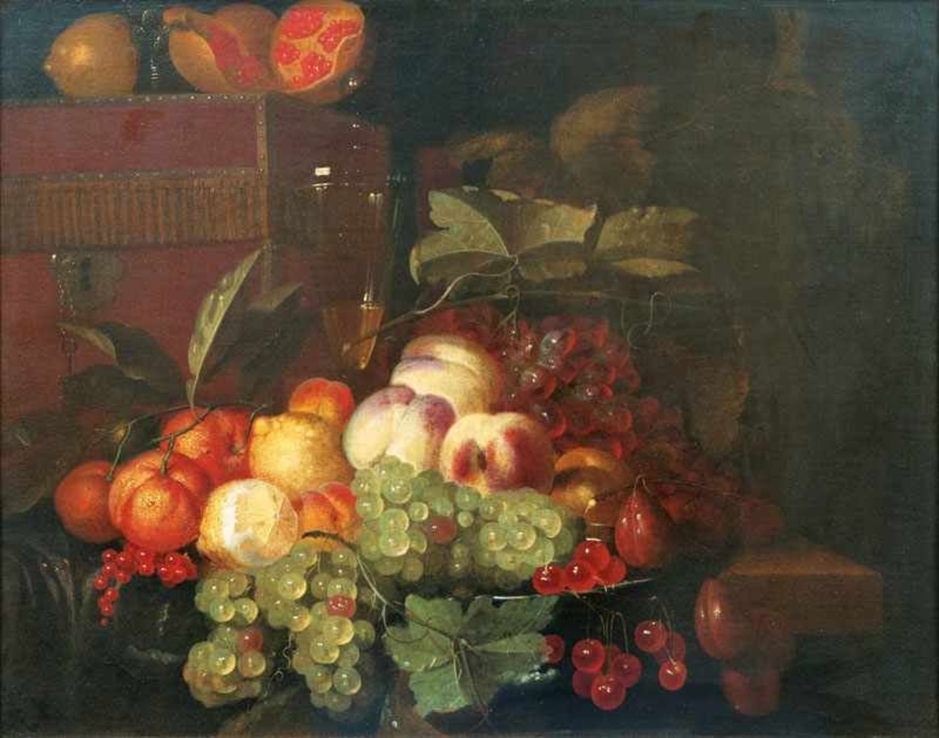 Johannes Hannot (Leiden 1633 - Leiden 1685), zugeschr. Stilleben mit Früchten 1670er Jahre, Öl/