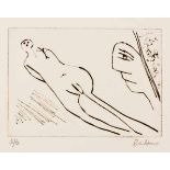Walter Whall Battiss (South African 1906-1982) NUDE etching, signed and numbered 5/6 in pencil in
