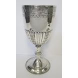 AN EDWARDIAN SILVER GOBLET, WILLIAM HUTTON & SONS LTD, SHEFFIELD, 1903 the ovoid body with