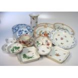 A MISCELLANEOUS GROUP OF MEISSEN WARES, LATE 19TH AND 20TH CENTURY including: 3 'Tishchenmuster'