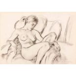 Robert Broadley (South African 1908-1988) NUDE signed and dated 75 charcoal on paper 37 by 53cm