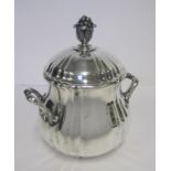 A FRENCH SILVER TWO-HANDLED SUGAR BASIN, .950 STANDARD,  ROBERT LINZELER the baluster body applied