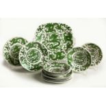 A COALPORT 'GREEN DRAGON' PART DESSERT SERVICE, 1891-1939 each piece printed and painted with