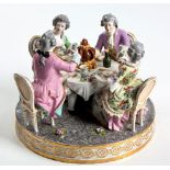 A LARGE FRENCH PORCELAIN FIGURAL GROUP, LATE 19TH CENTURY depicting two courting couples seated