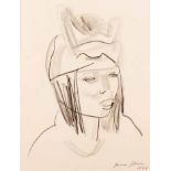Irma Stern (South African 1894-1966) PONDO WOMAN signed and dated 1959 charcoal on paper 52 by 39cm