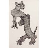 Nat (Nathaniel) Mokgosi (South African 1946-) ANIMAL signed and dated 15 ink on paper 112 by 73cm