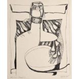 Cecily Sash (South African 1925-) BOTTLE WITH SPRING ONIONS etching, signed, dated 75, and inscribed