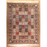A QUM GARDEN CARPET, PERSIA ,MODERN the field divided into multicoloured squares containing