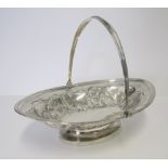 A GEORGE III SILVER BASKET, MAKER MARK'S ID, LONDON, 1795 the oval body chased with scrolling