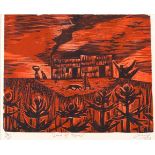CLARKE, PETER ( -) LAND OF THORNS woodcut printed in colours, signed, dated 1973, numbered 12/30 and