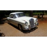 A 1958 MERCEDES 220S PONTON COUPÉ ivory with white leather interior, whitewall tyres, right hand