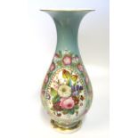 A CONTINENTAL 'FLORAL' VASE, EARLY 20TH CENTURY the tapering ovoid body painted with a faux beaded