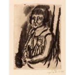Wolf Kibel (South African 1903-1938) YOUNG GIRL signed by Mrs F Kibel on behalf of the artist