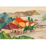 Peter Clarke (South African 1929-2014) GOEDE GIFT, SIMONSTOWN signed, dated 1949, and inscribed with