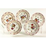 A SET OF SIX KPM RETICULATED PLATES, LATE 19TH CENTURY each variously painted with floral sprays