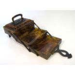 A CHINESE EXPORT TORTOISE SHELL CONCERTINA BOX NOT SUITABLE FOR EXPORT the three rectangular tiers