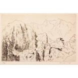 François Krige (South African 1913-1994) COGMANS KLOOF etching, signed and numbered 5/25 sheet size: