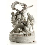 A SEVRES-STYLE BISQUE ALLEGORICAL FIGURAL GROUP, LATE 19TH CENTURY allegorical of National