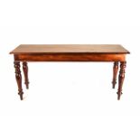 A FLAME MAHOGANY SERVER, 19TH CENTURY the rectangular shaped top above a short frieze drawer, on