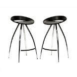 A PAIR OF TECNOTUBI LYRA BAR STOOLS DESIGNED IN 1994 BY DESIGN GROUP ITALIA FOR MAGIS each black