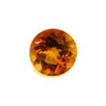 AN UNMOUNTED MODIFIED ROUND BRILLIANT-CUT IMPERIAL TOPAZ weighing 9.41ct Accompanied by an AGL