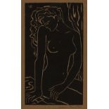 Maurice Charles Louis van Essche (South African 1906-1977) SITTING NUDE linocut, signed in pencil in