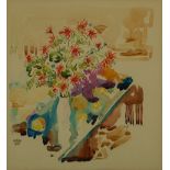 Walter Whall Battiss (South African 1906-1982) BARBERTON DAISIES signed and dated 1975 watercolour