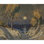 Sydney Carter (South African 1874-1945) MOON RIVER signed watercolour on board 23 by 28cm, unframed