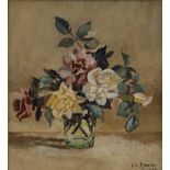 S van Straten (South African 20th Century-) FLOWER STILL LIFE signed and dated 1944 oil on canvas 44