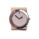 A STAINLESS STEEL WRISTWATCH, VOILA OP-LA quartz, the circular silvered dial with silvered baton and