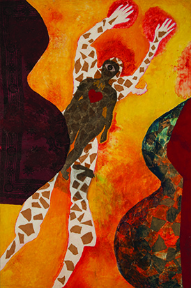 Bongi Bengu (South African 1970-) MAGIC signed and dated 2013 oil on board 220 by 145cm