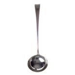 A GEORGE III SILVER SOUP LADLE, GEORGE SMITH & WILLIAM FEARN, LONDON, 1792 173gms