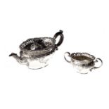 A VICTORIAN SILVER TEAPOT AND TWO-HANDLED SUGAR BASIN, WILLIAM GIBSON & JOHN LAWRENCE LANGMAN,