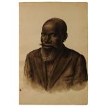 Gerard Bhengu (South African 1910-1990) PORTRAIT OF A MAN signed watercolour on paper 50,5 by