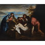 Continental School ( 19th/20th Century-) THE ENTOMBMENT OF CHRIST oil on canvas 79 by 97cm