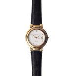 A STAINLESS STEEL WRISTWATCH, SCHWARTZ reference no. 3145, manual, trapezoid-shaped gilt dial, on