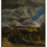 Leonora Everard-Haden (South Africa 1937-) LANDSCAPE WITH APPROACHING STORM signed and dated 1986