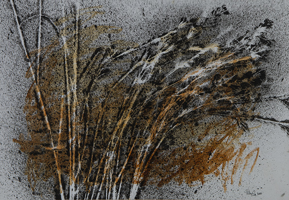 Myrza Gilliot (South African 20th Century-) WINTER GRASS signed and dated 2000 mixed media on