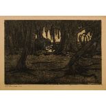 Jacob Hendrik Pierneef (South African 1886-1957) WILGERBOME etching, signed in pencil in the