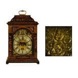 A BRACKET CLOCK WITH VERGE ESCAPEMENT, MID 19TH CENTURY an ebonized case with a brass carrying