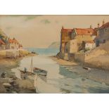 Frank Sherwin (Britsh 1896-1986) A YORKSHIRE HARBOUR signed watercolour on paper 31,5 by 44cm