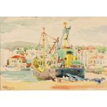 Walter Whall Battiss (South African 1906-1982) MYTILINI HARBOUR signed, dated 6.1972 and inscribed