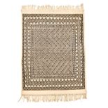 A MOROCCAN FLATWEAVE, MODERN the ivory field with a trellis pattern and guls, similar ivory