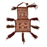 AN AFGHAN SALT BAG, MODERN the madder field with gul condition: good 54 x 31cm