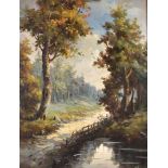 A. Vunlin (Continental 20th Century-) COUNTRYSIDE SCENE signed oil on board 63 by 47cm